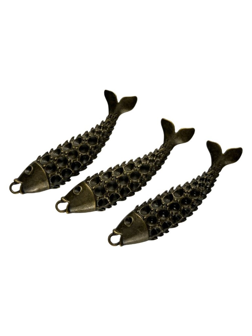Fish Pendant Settings Vintage Style Set of 3 - Jewelry Making Craft Findings